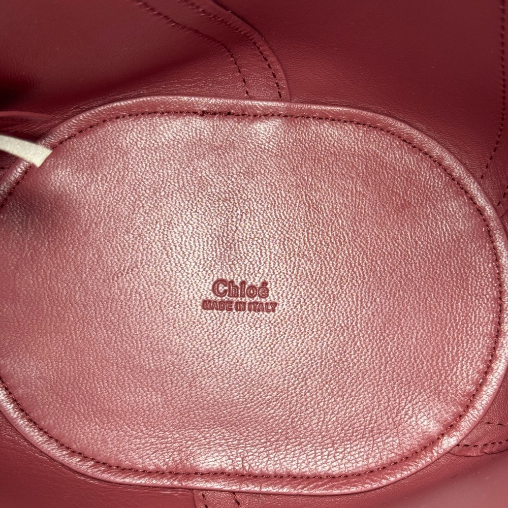 SOLD Chloé Tulip Mini Bucket Bag Pink (Faded Rose) & Cream Leather Luxury Bag - Picture 4 of 11